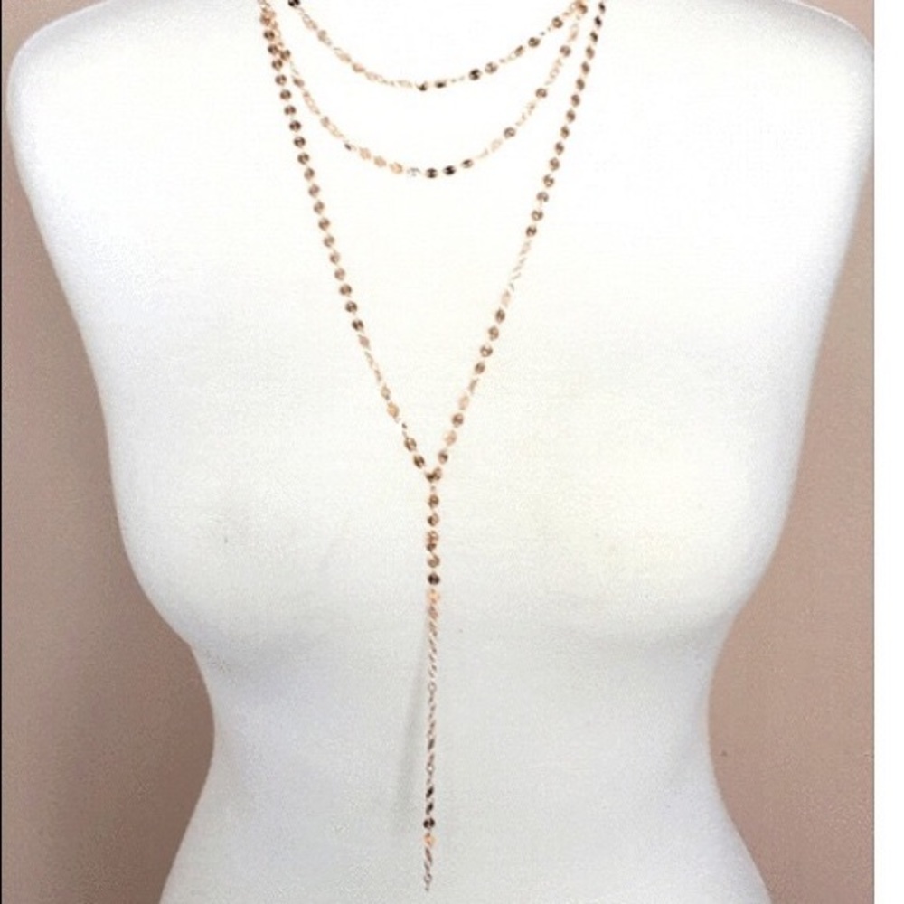 Three Layer Necklace -Gold